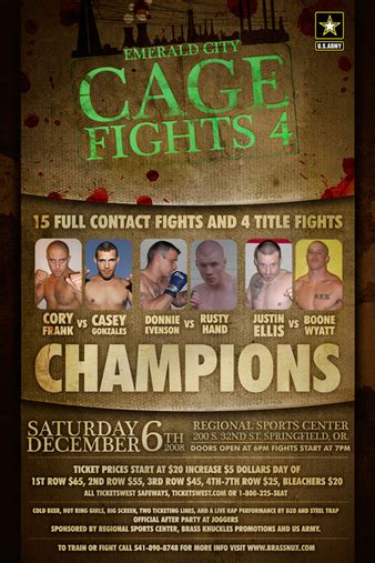 Brass Knuckle Emerald City Cage Fights 4 Mma Event Tapology