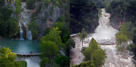 Turner Falls in Davis, Oklahoma. Before and after a flood. : r/ImagesOfOklahoma