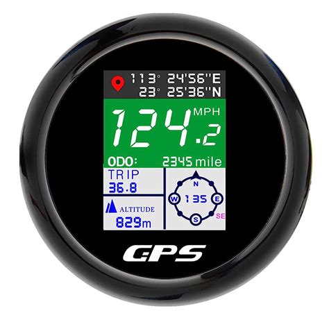 Geloo 85mm GPS Tachometer TFT Einstellbar Mph Knoten Km H Digitaler