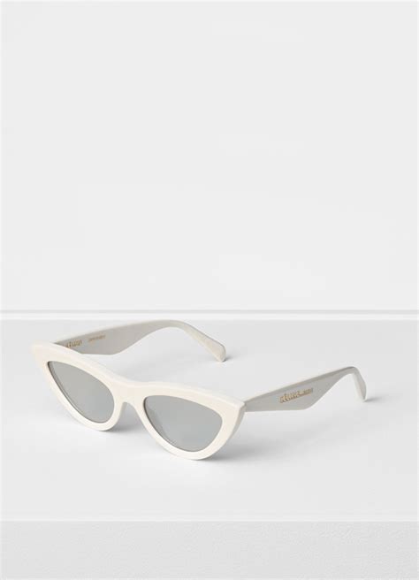 Céline Optic White Cat Eye Sunglasses In Acetate With Mirror Lenses Cat Eye Sunglasses