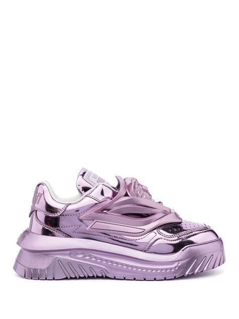 Versace Odissea Metallic Sneakers Farfetch