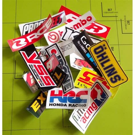 Jual Stiker Motor Sponsor Racing Satuan Per Pcs RCB GoPro Honda Gank