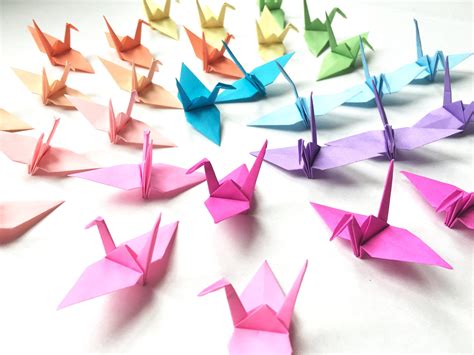 Pastel Colored Japanese Origami Crane Paper Crane Origami Etsy Polska