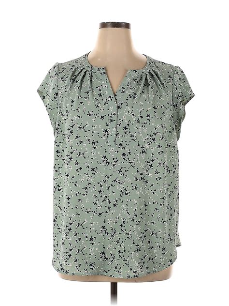 41hawthorn Green Short Sleeve Blouse Size 1x Plus 52 Off Thredup