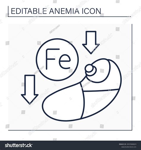 Anemia Line Icon Lack Iron Baby Stock Vector Royalty Free 2037000023