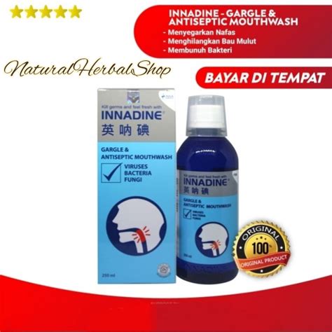 Jual Innadine Gargle Antiseptic Mouthwash Mouth Wash Obat Kumur