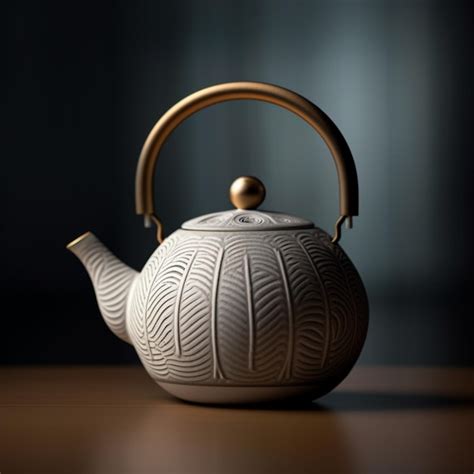 Premium AI Image There Is A Tea Pot With A Handle On A Table