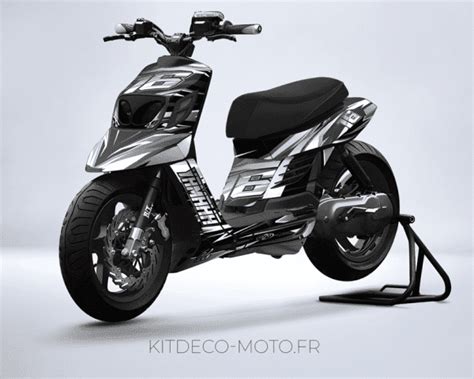 Kit déco MBK Booster BCD Airon Blanc Kitdeco moto fr