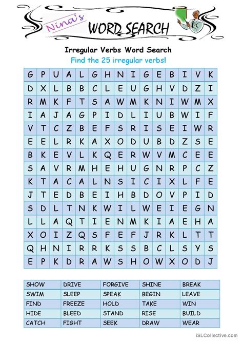 Past Simple Irregular Verbs Word Search Worksheet Porn Sex Picture