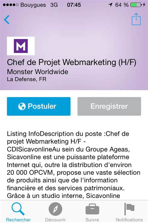 Job Search L Application Linkedin Pour La Recherche D Emploi