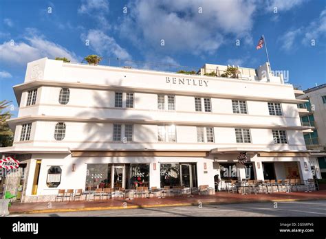 Miami USA April 15 2021 Bentley Hotel On Ocean Drive Street In