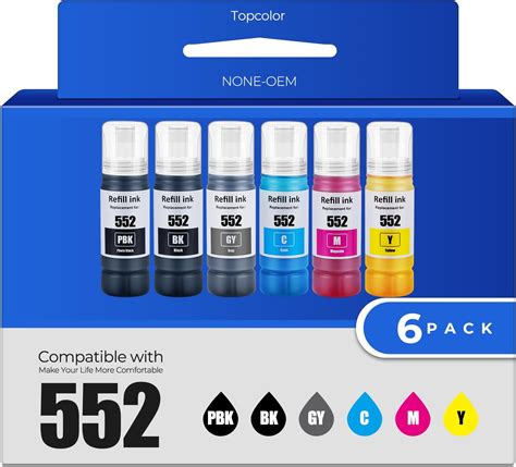 552 Ink Bottles Ecotank 6 Pack Et 8550 Et 8500 Replacement