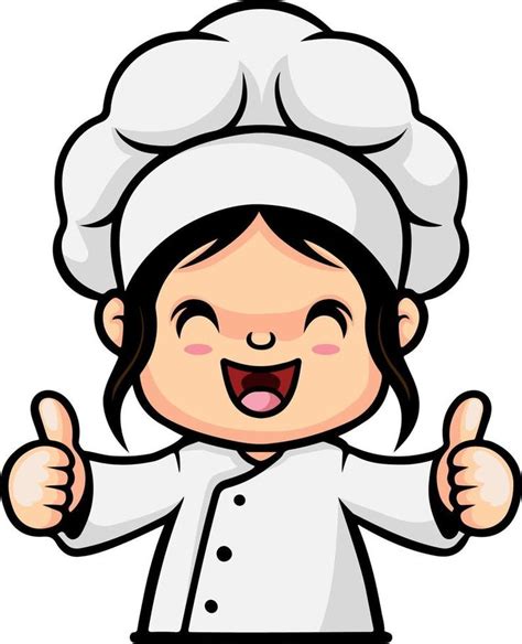 Cute Chef Girl Cartoon Giving Thumbs Up Imagenes De Chef Animados