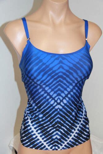 NWT Calvin Klein Swimsuit Bikini Tankini Top Sz XS UPF Blue Multi