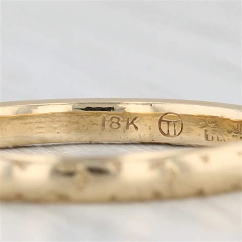 1920s Traub Orange Blossom Ring 18k Yellow Gold Wedding Band Stackable