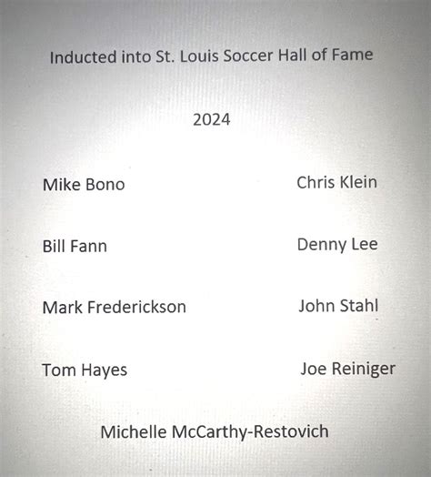 McCarthy Restovich Michelle 2024 St Louis Soccer Hall Of Fame