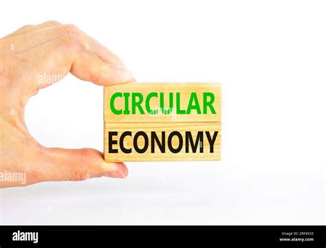 Circular Economy Symbol Concept Words Circular Economy On Beautiful Wooden Block Beautiful