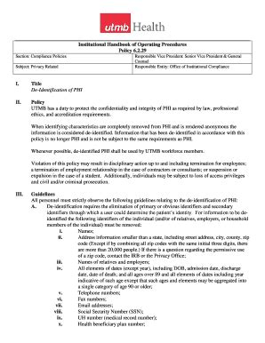 Fillable Online Utmb De Identification Of PHI UTMB Edu Utmb Fax