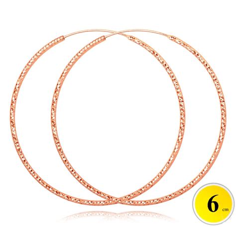 MINET Rose gold szczotkowane srebrne kolczyki PIERŚCIONKI 6 cm MINET