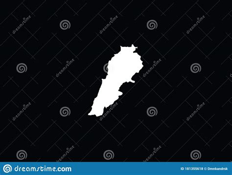 Lebanon Outline Map State Shape Country Borders Stock Vector ...