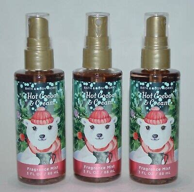 3 BATH BODY WORKS HOT COCOA CREAM FINE FRAGRANCE MIST SPRAY TRAVEL SIZE 3 OZ EBay