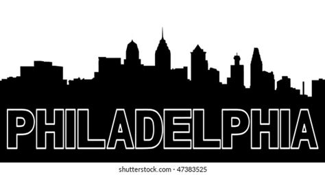 Philadelphia Skyline Black Silhouette On White Stock Vector Royalty