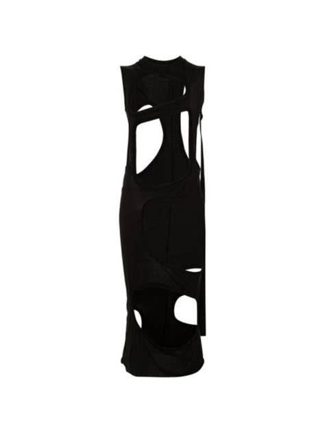 Rick Owens Drkshdw Membrane Cut Out Maxi Dress Reversible