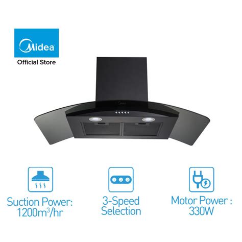 Midea MCH-90MV1 Cooker Hood with Charcoal Filter | Lazada