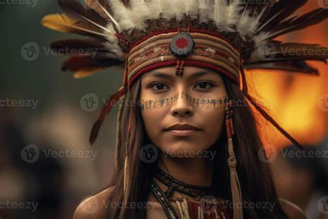 Portrait Of Indigenous Tribe Woman Native American People 24600515