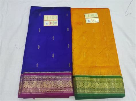 Srs Brand Plain Pure 9 Yards Silk Sarees Navari Sarees With Blouse