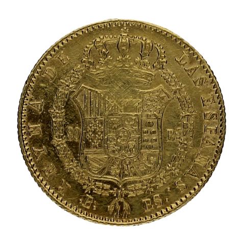 Moneda Isabel Ii Reales Oro Barcelona Ps G Andorrano