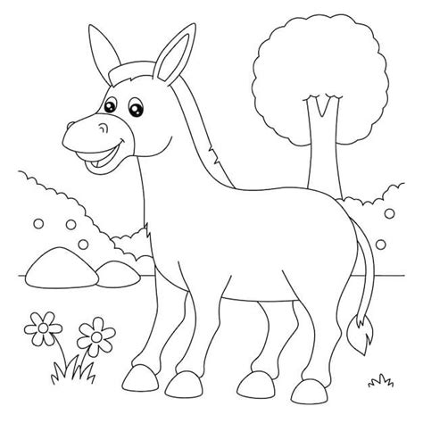 Burro En El Prado Para Colorear Imprimir E Dibujar Coloringonly