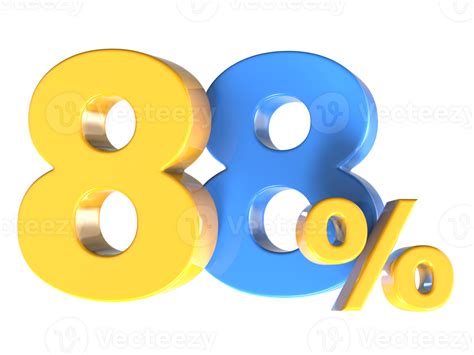 88 Number Gold 3D Render 27255148 PNG