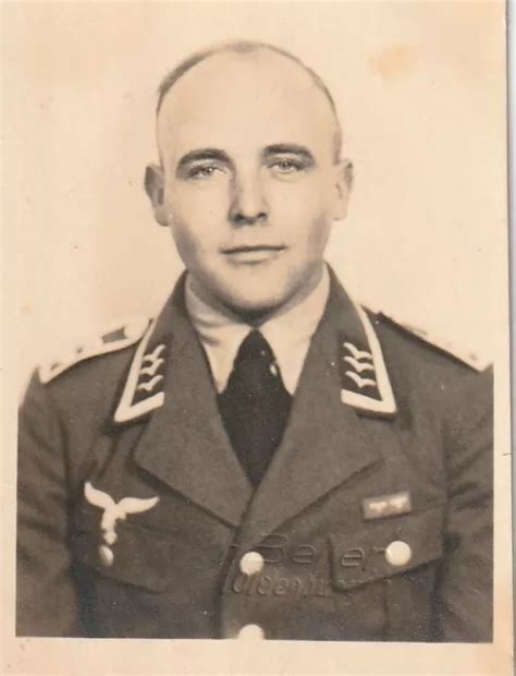 Photo Soldat Allemand Ww Portrait Officier Luftwaffe Eur