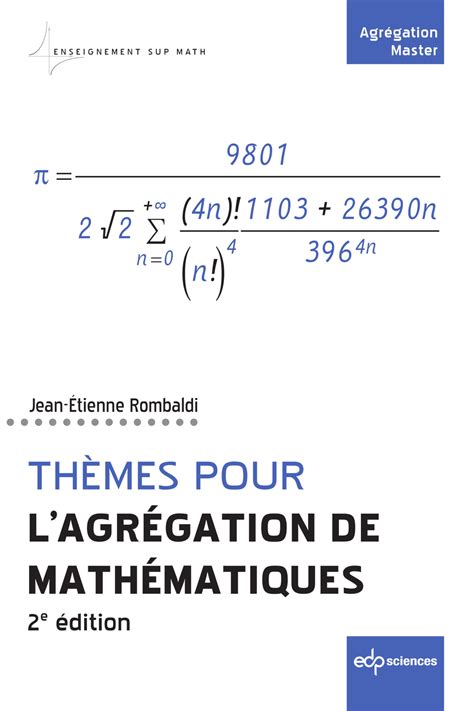 Thèmes pour lAgrégation de mathématiques 2e édition Jean Étienne