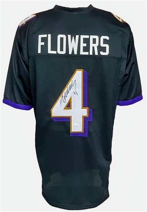 Baltimore Ravens Zay Flowers Autographed Pro Style Black Jersey JSA ...