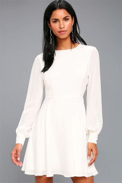 Casual White Dress With Sleeves Dresses Images 2022