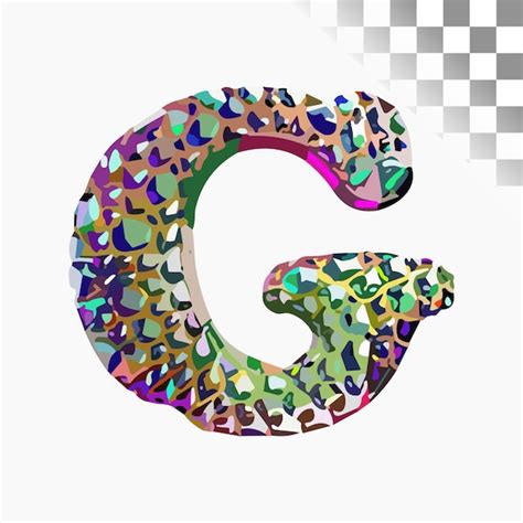 Premium Vector G Letter Design Stylish Font Gem Stickers Alphabet