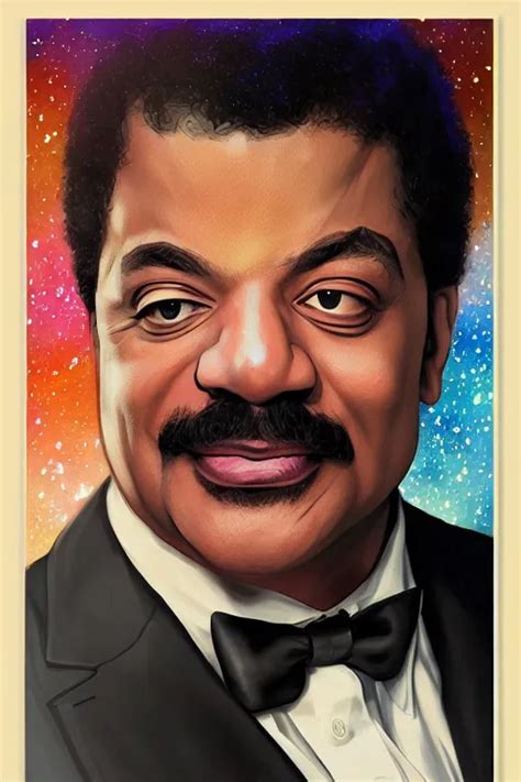 Portrait Of Neil Degrasse Tyson In Cosmos Digital Art Stable