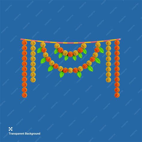 Premium PSD | 3d illustration of festive diwali garland ornament