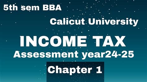 5th Sem Bbabcom Calicut University Income Tax Ay24 25chapter 1