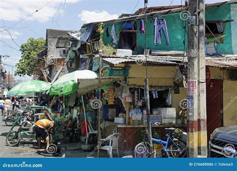 Manila Philippines Circa March 2023 Poor Man Sqatter In Manila