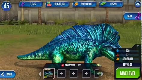 OPHIACODON LEVEL 40 Jurassic World The Game YouTube