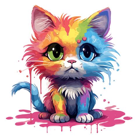 Beautiful Rainbow Cat 24477093 Png