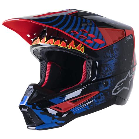 Alpinestars MX Helmet S-M5 Solar Flare - Black/Blue/Neon Red | Maciag ...