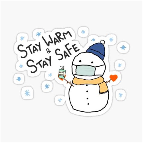 "Stay Warm Stay Safe Snow Man " Sticker for Sale by Marinaaa010 | Redbubble