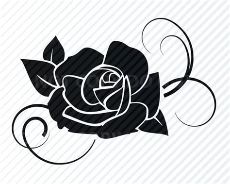 Clipart Black And White Simple Flower Design - Just go Inalong