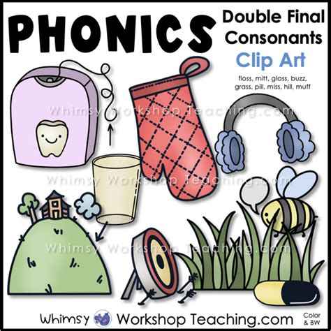 Clip Art Clipart Images Color Black White Phonics Double Final