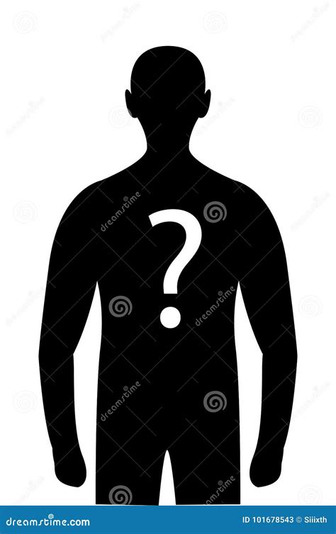 Silhouette Mystery Person Question Mark on Body Stock Vector - Illustration of female, hands ...