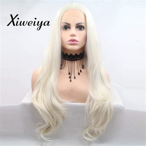 Amazon Xiweiya Long Blonde Wavy Wig Nature Wave Hair Middle Part